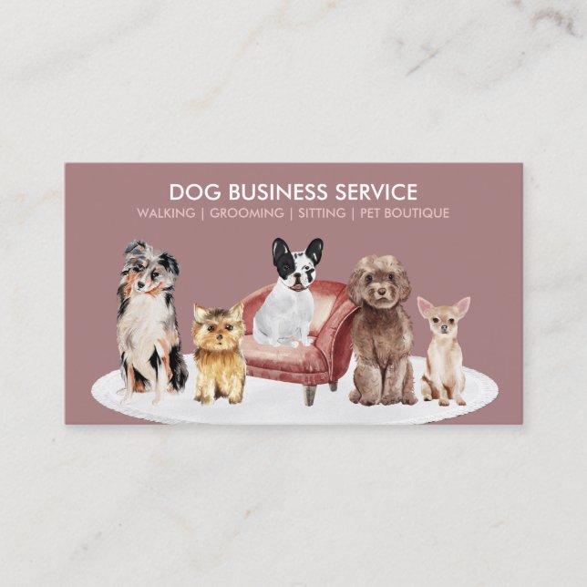 Carte De Visite Boutique de services pour petits chiens (Devant)