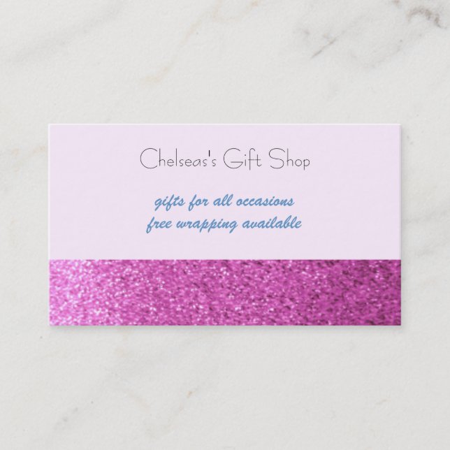 Carte De Visite Boutique de strass faux rose (Devant)