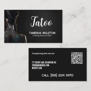 Carte De Visite Boutique de tatouage QR personnalisé