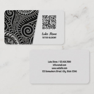 Carte De Visite Boutique de tatouage QR personnalisé