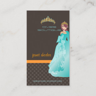 Carte De Visite Boutique de Tiara/diva/taupe foncé/turquoise/orang