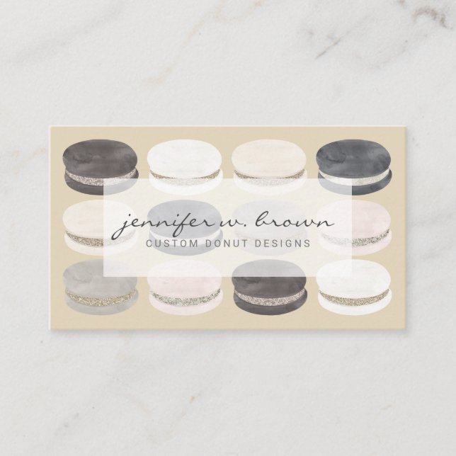 Carte De Visite Boutique de Tons Terreux Macaron Artisanal (Devant)