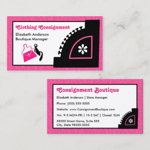 Carte De Visite Boutique de vêtements de seconde main Girly Pink L