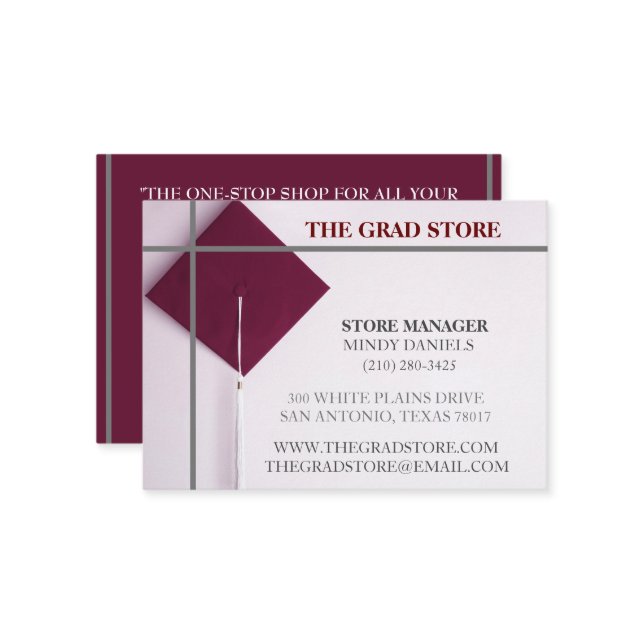 Carte De Visite Boutique détaillant Gris & Vin Couleur Cultures Ca (Devant/Arrière en situation)