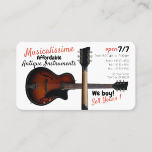 Carte De Visite Boutique d'instruments de musique Vintages personn