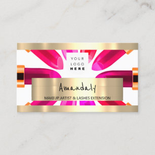 Carte De Visite Boutique d'or Boutique QR CODE Logo Artiste maquil