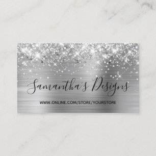 Carte De Visite Boutique en ligne de feuille d'argent scintillante