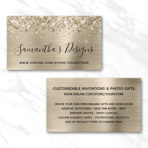 Carte De Visite Boutique en ligne de papier d'aluminium or pâle sc