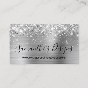 Carte De Visite Boutique en ligne Glitter Silver Foil