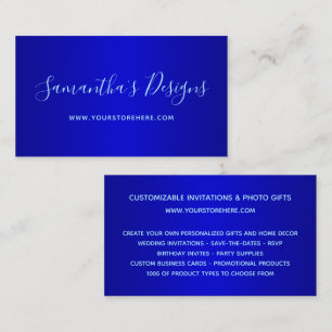 Carte De Visite Boutique en ligne ombrée bleu foncé et moyen