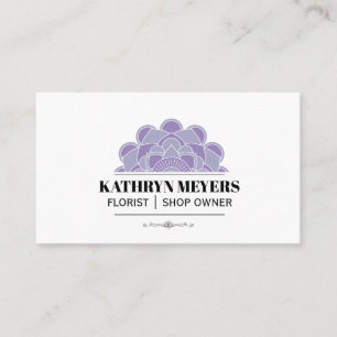 Carte De Visite Boutique Fleurs   Fleurs illustratives violettes