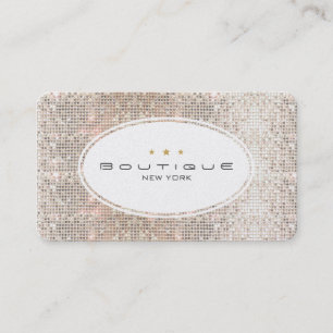 Carte De Visite Boutique Fun & Cute Fashion Faux Sequins Argent