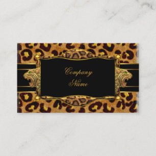 Carte De Visite Boutique Gold Black Leopard Gold Elegant 7
