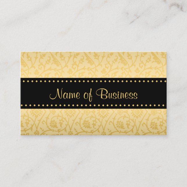 Carte De Visite Boutique Gold Damask (Devant)