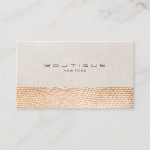 Carte De Visite Boutique Gold Snake Skin et Linen Fashion