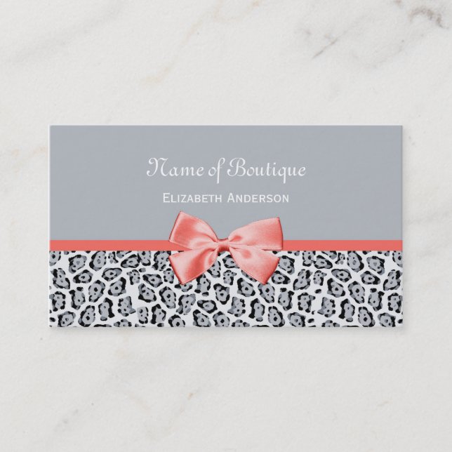 Carte De Visite Boutique grise d'impression de Jaguar avec le (Devant)