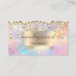 Carte De Visite Boutique Holograph Makeup Shop Unicorn Gold Drives