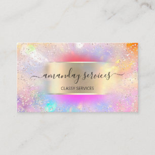 Carte De Visite Boutique Holographic Unicorn Gold Confetti Boutiqu