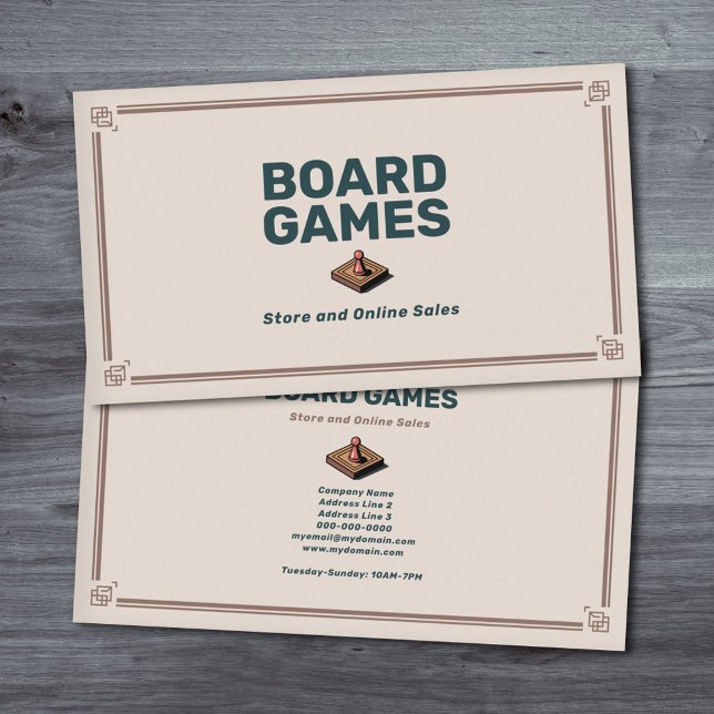 Carte De Visite Boutique Jeux de société (Board Games Store Business Card)