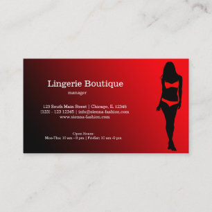 Carte De Visite Boutique Lingerie