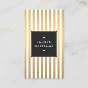 Carte De Visite Boutique Luxe Gold Stripes, Mode, Beauté