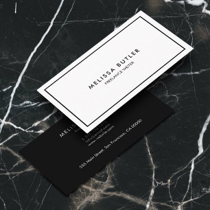Carte De Visite Boutique Luxe Minimaliste Professionnel Noir Blanc