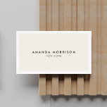 Carte De Visite Boutique minimaliste de luxe blanc/ivoire<br><div class="desc">Un design élégant et raffiné élève votre nom ou nom d'entreprise par un style minimal et moderne. La fine bordure blanche est ancrée sur un arrière - plan d'ivoire pour donner une impression de luxe à ce modèle carte de visite classique. © 1201AM CREATIVE</div>