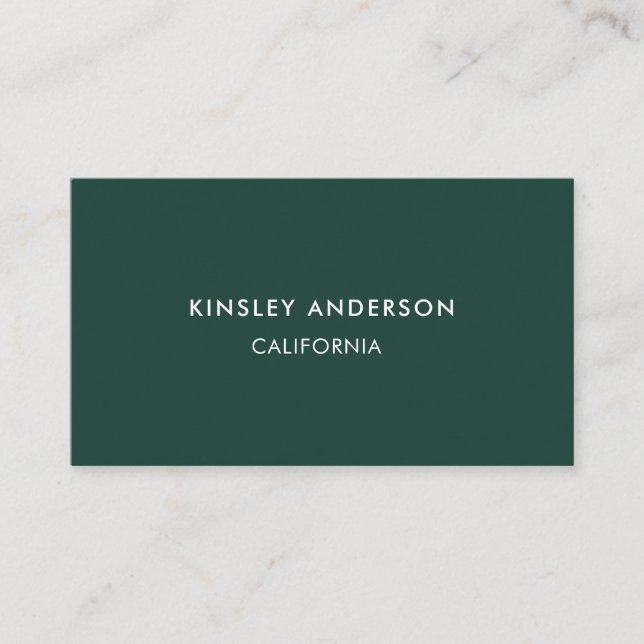 Carte De Visite Boutique minimaliste de luxe Emerald Green (Devant)