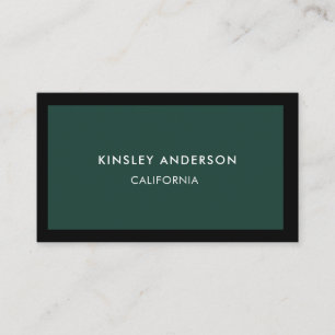 Carte De Visite Boutique minimaliste de luxe Emerald Green & Black