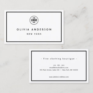 Carte De Visite Boutique minimaliste de luxe logo noir/ivoire