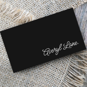 Carte De Visite Boutique minimaliste de luxe noir Élégant Script