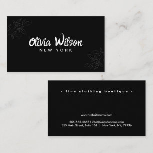Carte De Visite Boutique minimaliste de luxe noir/ivoire