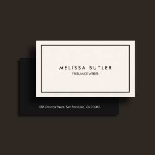 Carte De Visite Boutique Minimaliste Professionnel Ivoire Beige