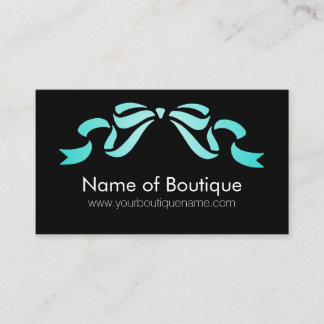 Carte De Visite Boutique moderne Aqua et Black Girl Ruban