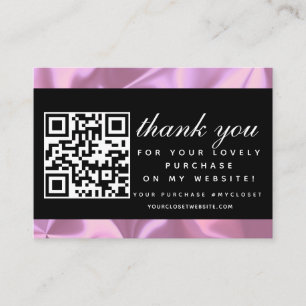 Carte De Visite Boutique moderne Beauté Merci rose QR Code