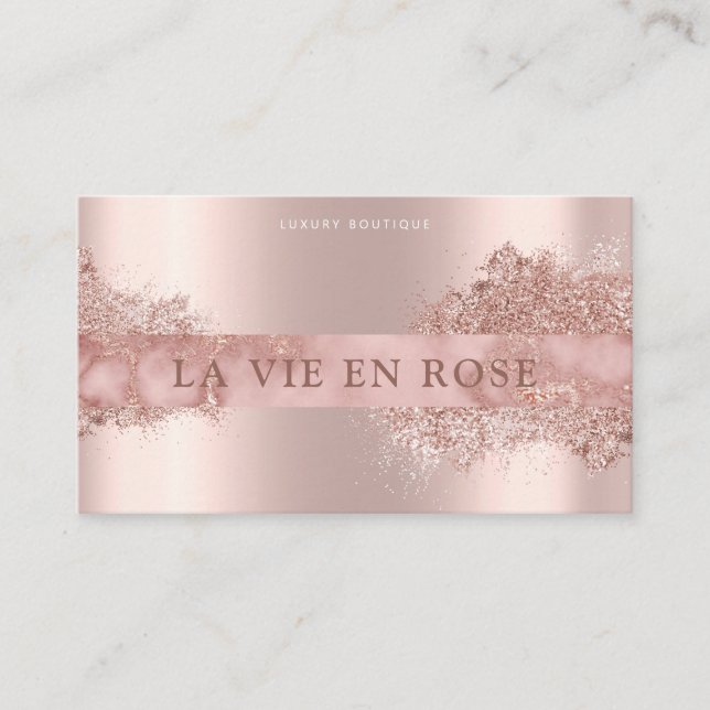 Carte De Visite Boutique Moderne Elegant Parties scintillant Rose  (Devant)