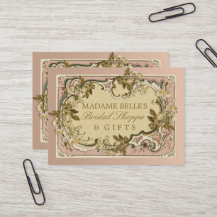 Carte De Visite Boutique nuptiale de roses vintages français rose
