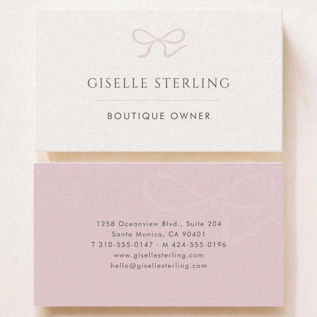 Carte De Visite Boutique Owner Pink Bow (Créateur téléchargé)