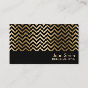Carte De Visite Boutique personnelle Gold Chevron Stripes