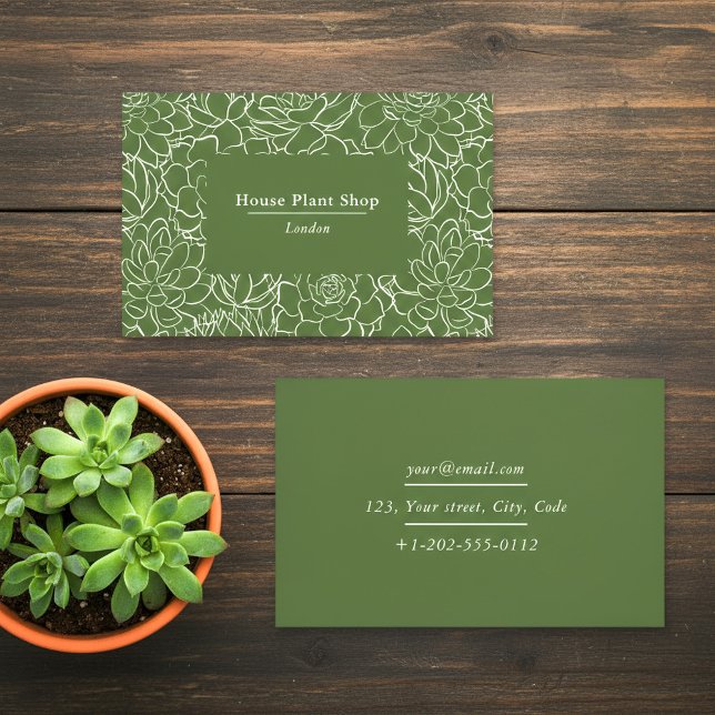 Carte De Visite Boutique plante Green House botanique (Green House plant shop botanical Business Card.)