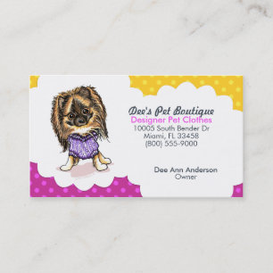 Carte De Visite Boutique pour animaux de compagnie design Pomerani