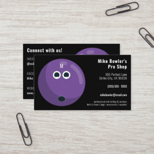 Carte De Visite Boutique Pro Bowling Professionnel   Noir