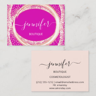 Carte De Visite Boutique professionnelle Beauty Rose rose
