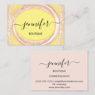 Carte De Visite Boutique Professionnelle Boutique Beauté Rose Jaun