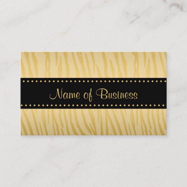 Carte De Visite Boutique Rayure Tigre Or (Devant)