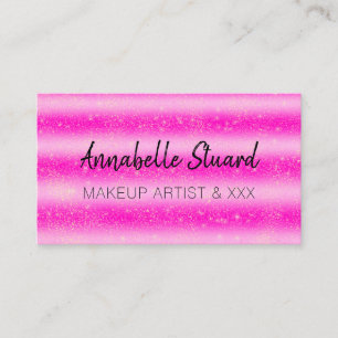 Carte De Visite Boutique rayures parties scintillant rose