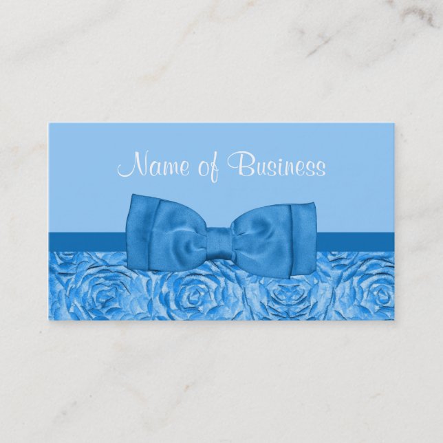 Carte De Visite Boutique Rose Bow Bleu (Devant)