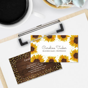 Carte De Visite Boutique Rustique Sunflower Gold Dots
