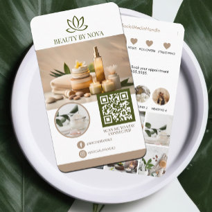 Carte De Visite Boutique spa Salon de cheveux Boho Instagram QR Co