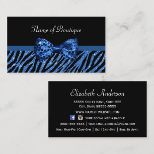 Carte De Visite Boutique Zèbre Ruban Bleu